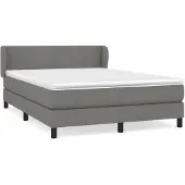 Syfax Boxspring met matras stof donkergrijs 140x200 cm
