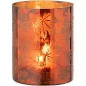 J-Line windlicht - glas - roestbruin - large