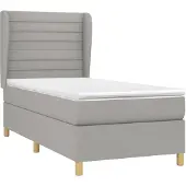Syfax Boxspring met matras stof lichtgrijs 90x200 cm