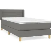 Syfax Boxspring met matras stof donkergrijs 90x200 cm