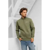 24 uomo Club Half Zip Sweater Heren Army | Maat:S