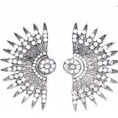 Charme Bijoux Oorbellen- Waaier- Zilverkleur- metaal- Zilverkleur-