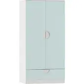 En.casa Kinderkast Sandnes kledingkast 123x60x40 cm wit en mintgroen []