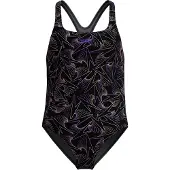Speedo Hyperboom Allover Swimsuit Zwart 7-8 Years Meisje