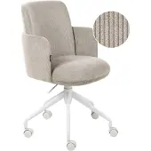 Beliani DRYDEN - Bureaustoel - Taupe - Corduroy