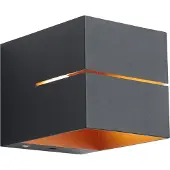 QAZQA Moderne wandlamp zwart met gouden binnenkant - Ria