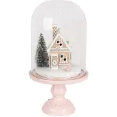 Clayre & Eef Kerstdecoratie met LED-verlichting Ø 17x30 cm Roze Kunststof