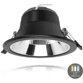 Enzo CCT LED downlighter zwart reflector 12W Tri-White dimbaar - LED2507