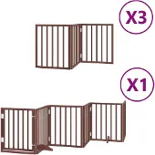 vidaXL Hondenhek inklapbaar 15 panelen 750 cm populierenhout bruin
