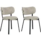 Beliani BRONTE - Eetkamerstoel set van 2 - Beige - Polyester