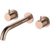 Regn 3-gats Inbouw Wastafelkraan - Geborsteld Koper PVD - Messing - Kranen, Wastafelkranen, Inbouw Wastafelkranen - 8720254161068
