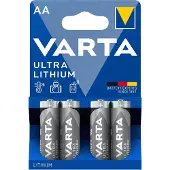 Varta Ultra-lithium AA / LR6 batterijen, 4 stuks