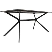 Mendler Eettafel -O58, eettafel van gesinterd metaal, marmerlook 160 cm ~ zwart-goud