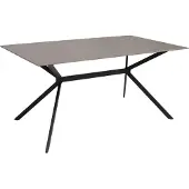 Mendler Eettafel -O58, eettafel van gesinterd metaal, marmerlook 160 cm ~ grijs