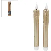 Nobrand Kaars led afstandsbediening goud set 2
