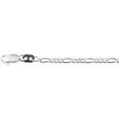 The Jewelry Collection Zilver Gerhodineerde Enkelbandje figaro 2 1329798