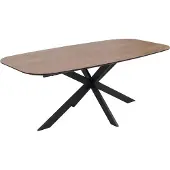 Mendler Eettafel -O56, tafel eettafel, MDF metaal 200x100cm ~ walnootlook