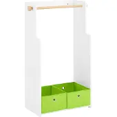 SoBuy KMB109-W Kinderkledingrek met Manden - Wit