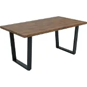 Mendler Eettafel -O61, tafel keukentafel eettafel, industrieel MDF metaal 160x90cm ~ walnootlook