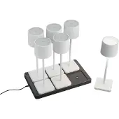 TRIO Set van 6 tafellampjes Fernandez wit