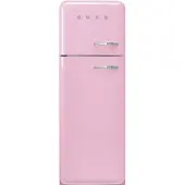Smeg Koelkast Retro Vrijstaande ijskast Koelkast, Jaren 50, Dubbeldeurs, Vrijstaand , Positie scharnier: Links, Roze