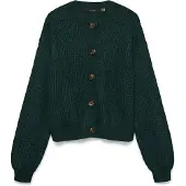 Vero Moda Gebreid vest 'VMLea' donkergroen