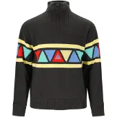 SOS Trui 'The Windbreaker' royal blue/koningsblauw / pasteelgeel / rood / zwart