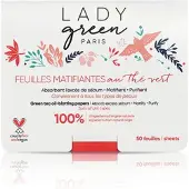 Lady Green Mattifiërende Blaadjes Green Tea 50 St Doekjes