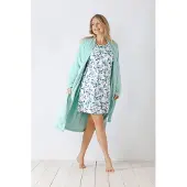 Hajo Zachte turquoise velours fleece dames badjas | Maat 40/42