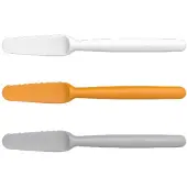 Fiskars Functional Form botermessen 3-pack Grijs-oranje-wit