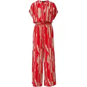 Comma Jumpsuit beige / rood
