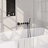 Brauer Stripe inbouw badkraan met staafhanddouche zwart mat