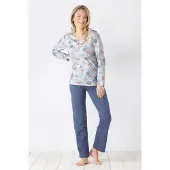 Hajo Dames pyjama grafische cirkels | Maat 52/54