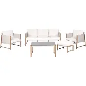Beliani NOLA - Loungeset 5-zits - Beige - Aluminium