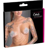 Cottelli - tepelstickers met ketting - zilver