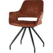 LivingFurn eetkamerstoel capp rust velvet stof 61x61x83,5 2 stuks
