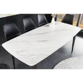 Invicta Eettafel MILANO 160 cm wit marmer keramiek zwart metalen frame - 44765