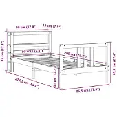 vidaXL Bedframe met hoofdeinde zonder matras 90x200 cm wit