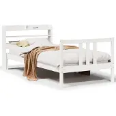 vidaXL Bedframe met hoofdeinde zonder matras 90x200 cm wit