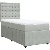 vidaXL Boxspringbed met matras, lichtgrijs, 80x200 cm, fluweel
