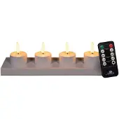 Anna's Collection LED Waxinelicht Met Afstandsbediening Wit D 3,8 H 5 Cm 4 Stuks