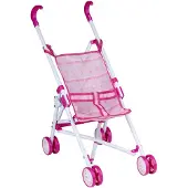 Eddy Toys Speelgoed Poppenwagen Roze 35x25x55cm - Poppenbuggy - Poppen Accessoires