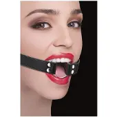 Ouch! – Ring Gag Mond Knevel met Open Ring voor Speeltjes of Vlees – Zwart