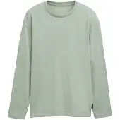 Tom Tailor - Oversized shirt met lange mouwen en print - Maat 128 - Dusty Leave Green