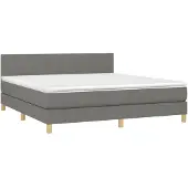 Syfax Boxspring met matras stof donkergrijs 160x200 cm