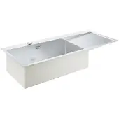 GROHE K1000 Inbouwspoel, roestvrij staal, 116 x 52 cm, met afdruipgedeelte, wasbak links