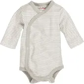 Playshoes Romper wrap body - Wit grijs gestreept