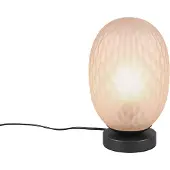 TRIO Tafellamp Facette met geribbeld amber glas