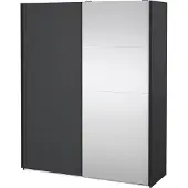 Ebuy24 Bergamo schuifdeurkast 2 deuren 180x220cm mat grijs.