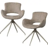 Woood Eliva Eetkamerstoel - Structure Zand - Paars - Set van 2